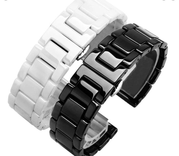 【錶帶家】20mm 22mm 陶瓷快拆錶帶代用 Galaxy Watch S3 S2 MOTO TicWatch智慧錶