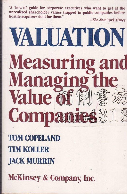  b valuation measuring and managing the value of companies 1990