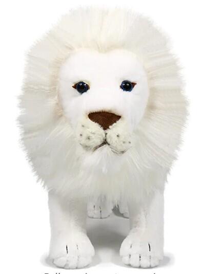 15590A 日本進口 好品質 可愛白色獅子王萬獸之王大貓娃娃絨毛獅子動物玩偶禮物仿真娃娃擺件禮品