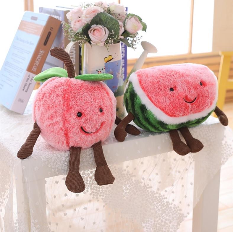 【ZM】水果西瓜櫻桃表情造型抱枕娃娃ZM-0343