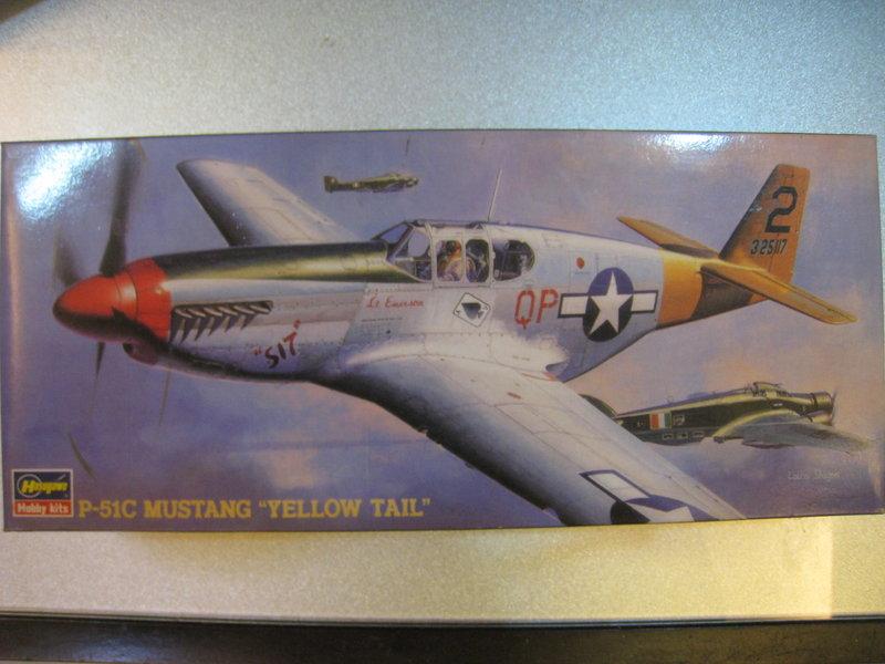 1/72 Hasegawa P-51C "Yellow Tail"塗裝 合售Eduard 座艙蝕刻片 附國徽水貼