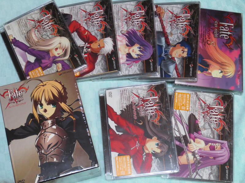 Fate/Stay Night 2006年日版二區DVD全新未拆Vol.1-8 含全卷初回生產