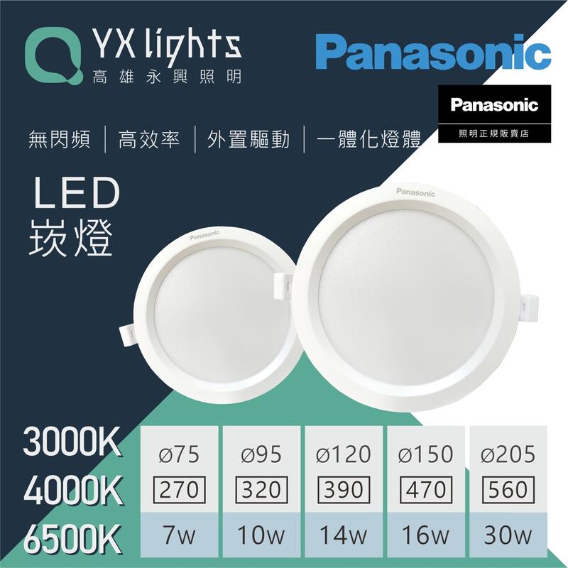 2022新款上市  Panasonic 國際牌 9.5CM 10W LED崁燈  全電壓【高雄永興照明】