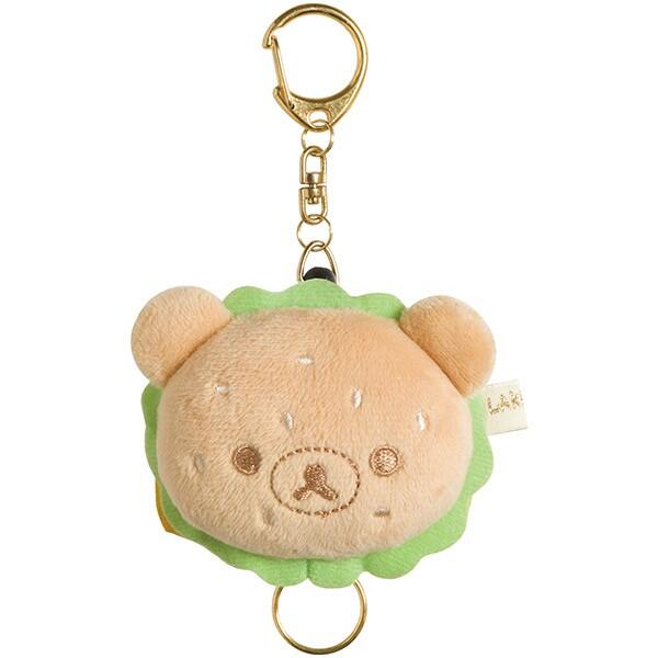LISA日本代購✈現貨 漢堡拉拉熊 伸縮鑰匙圈 娃娃吊飾 鑰匙圈 證件夾 rilakkuma 懶熊 拉拉熊