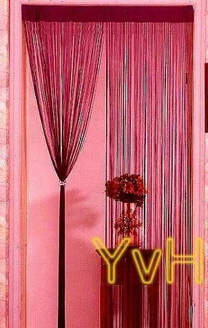 ==YvH==Curtain 線簾 黑色 紅色 100x150cm 神秘面紗透光門簾 光與風流動感 隔間效果
