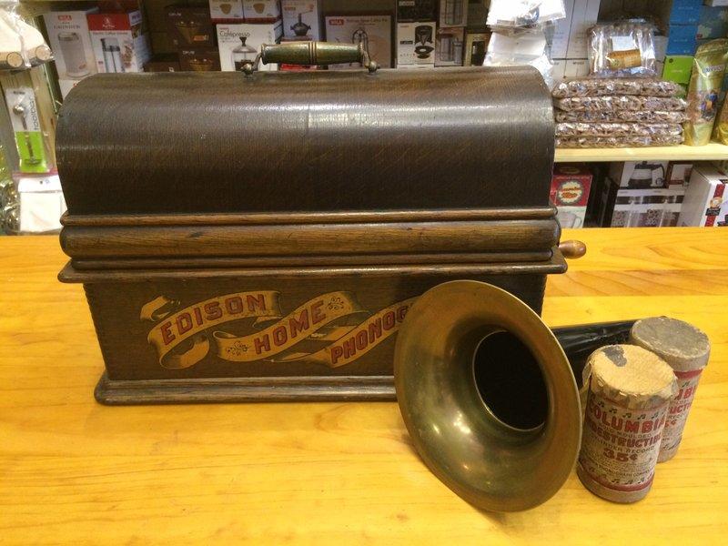 (約1898~1901年間製造) 愛迪生 蠟筒式留聲機 收藏 餐廳展示