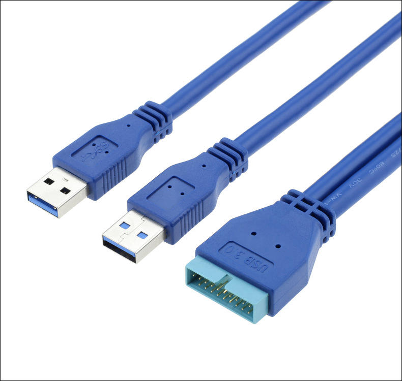 USB3.0擴充 20pin轉雙USB線 USB19針轉接線 機殼轉接線 主機板轉接線 USB3.0轉接線 U3-062