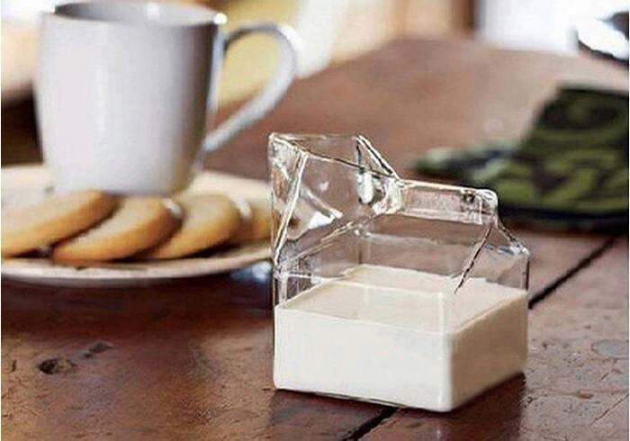 『肥仔小窩』居家美學 牛奶盒 造型杯 玻璃杯 創意杯子 牛奶杯 超有質感 A001