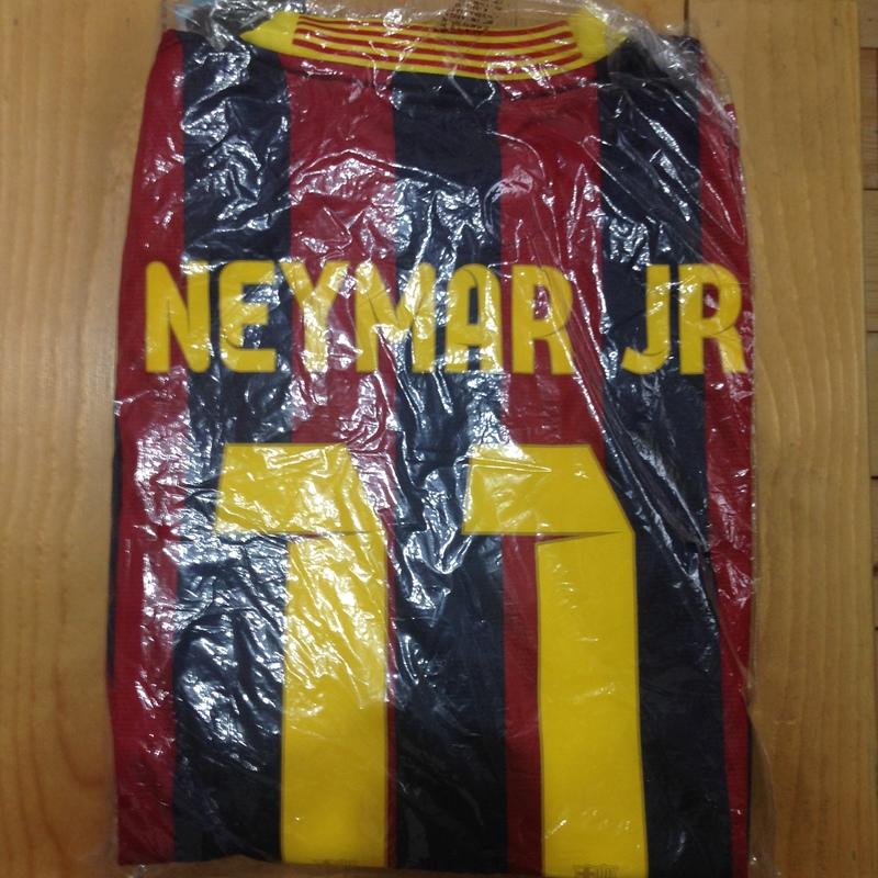 正品 全新 西甲 足球 主場 2014 NIKE Barcelona Neymar 巴塞隆納 內馬爾 球迷版 長袖 M號