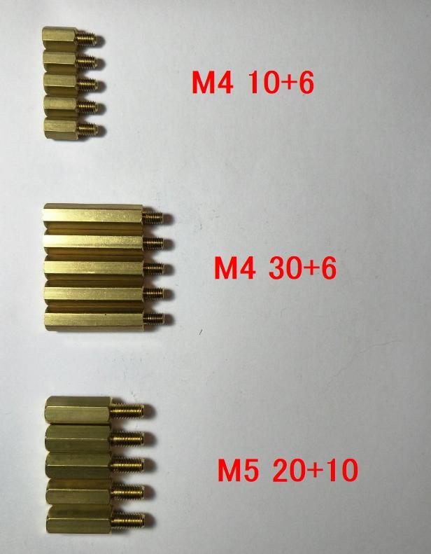 《專營電子材料》全新M5六角細牙銅柱 30MM (20+10)