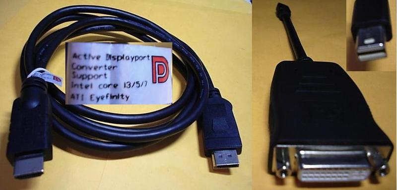 Mini DisplayPort DP DVI HDMI 轉接線 ATI Eyefinity 主動式 / VGA線20元