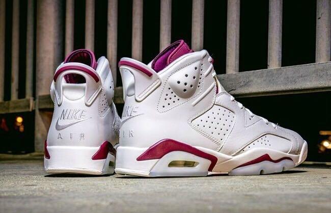 S.G AIR JORDAN 6 RETRO MAROON BG GS 白紅復刻老屁股女鞋384665-116