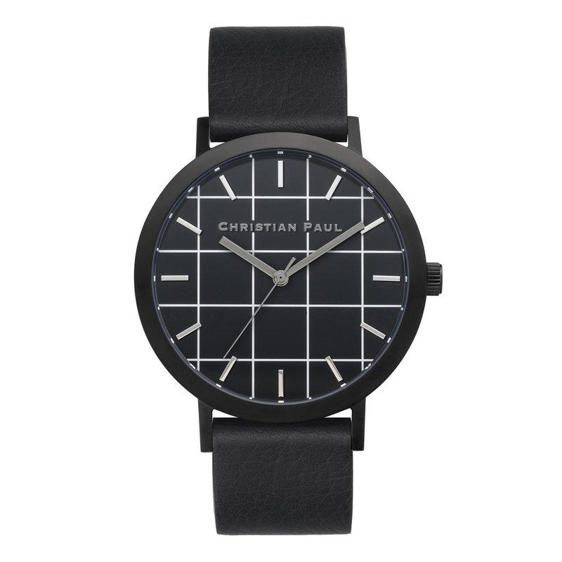 【Christian Paul】澳洲時尚手錶現貨，格紋全黑款43mm，不輸DW、Cluse、COACH，男錶女錶 時尚簡