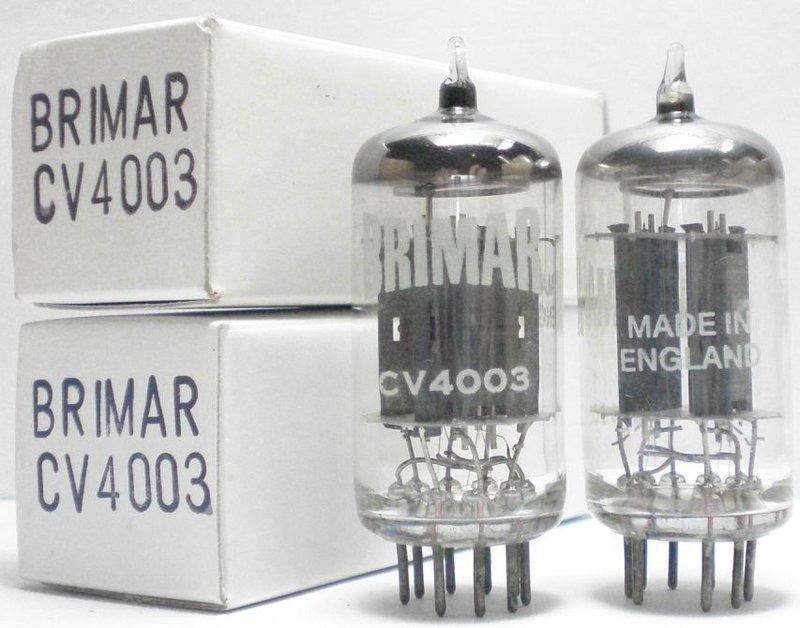 真空管Brimar ECC82=12AU7=CV4003,長屏,大圓環,印CV4003,白盒,* 一標1