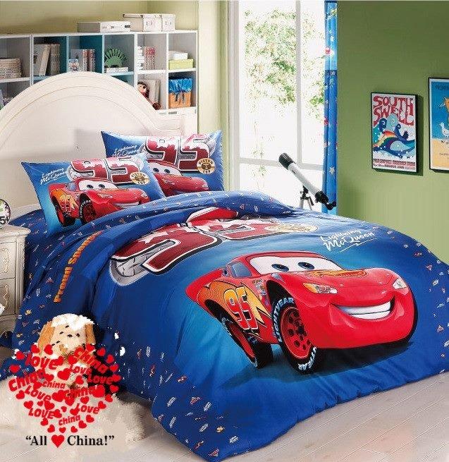迪士尼正品單人 雙人床件組 床罩組 床單組 床包組(被套/枕頭套/床單)-閃電麥坤A