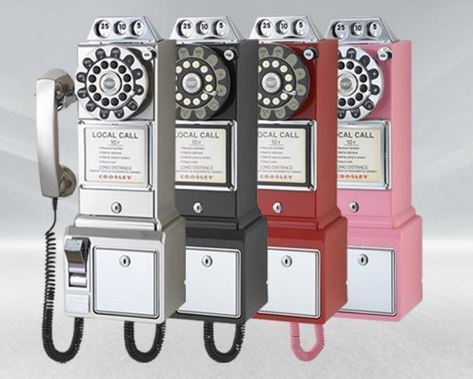 美國 Crosley 經典懷舊投幣式復古電話機 設計師款 壁掛工業風 現貨不用等