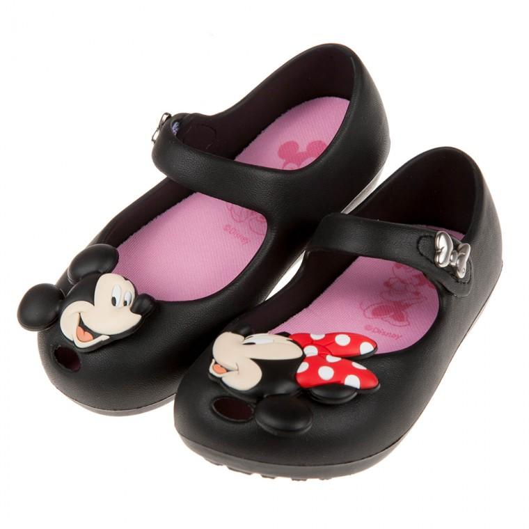童鞋(14~19公分)Disney迪士尼米奇米妮童年玩伴黑色輕便公主涼鞋D0F203D