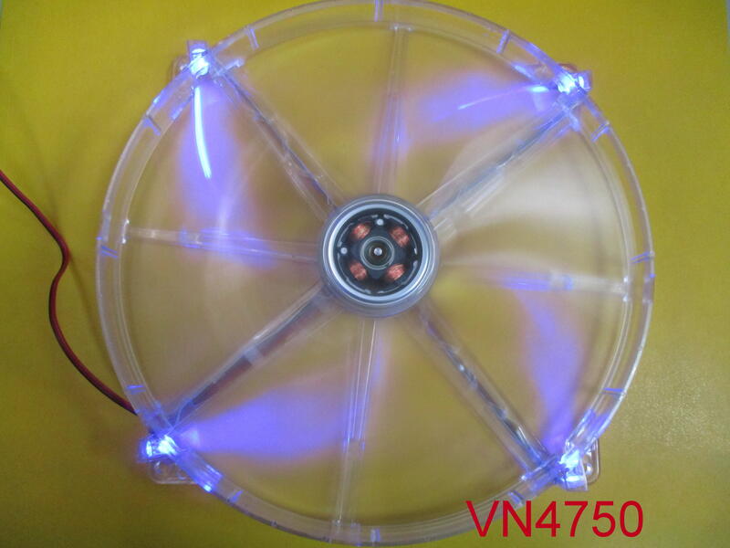 【全冠】TT-2020 極靜藍光 圓形LED風扇.圓型風扇 透明風扇 直徑20.2公分厚2公分12v.2線(vn4750