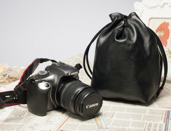 [愛懶懶] 通用 單眼 羊皮袋 1機1鏡 束口袋 Canon Nikon Sony Pentax Fujifilm Olympus Panasonic  Samsung 皮套  S1