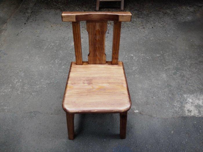 C015 {崙頂傳統原木家具行}~杉木實木柚木色 餐椅有靠背加板 歡迎 訂做 訂色
