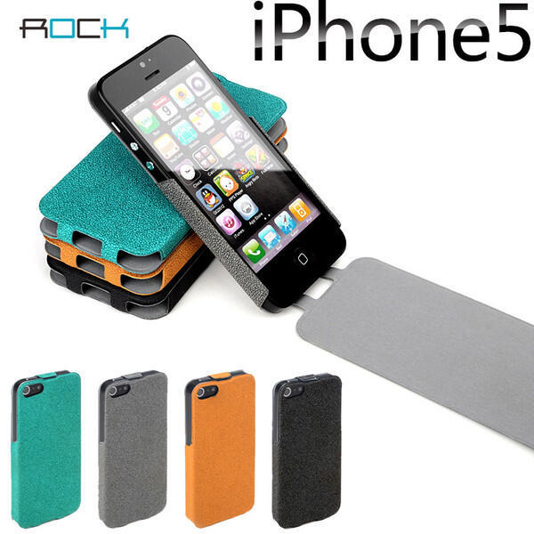 ROCK 洛克 iPhone SE / 5 / 5S 恆系列上下翻蓋皮套保護套 / 灰色【出清】