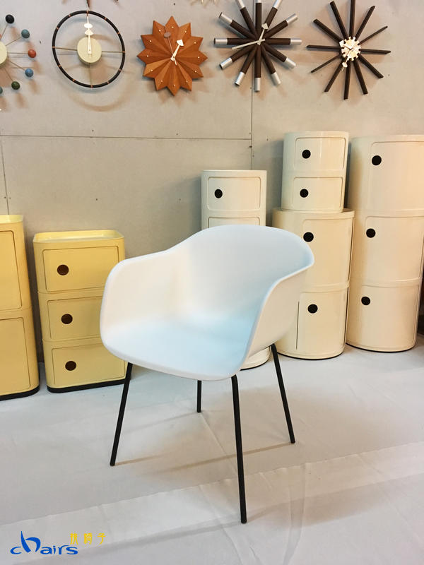 【挑椅子】北歐現代簡約 有扶手 塑料椅 塑膠椅 餐椅 書桌椅 (復刻品) 580-5 白色