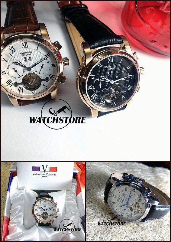 C&F  范倫鐵諾 頂級工藝 高質感多功能機械腕錶 ( Valentino Coupeau)  台灣製造 媲美 精工 s