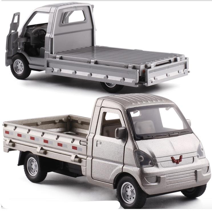彩利信敞篷貨車模型 聲光迴力合金兒童玩具車車廂可以開盒裝