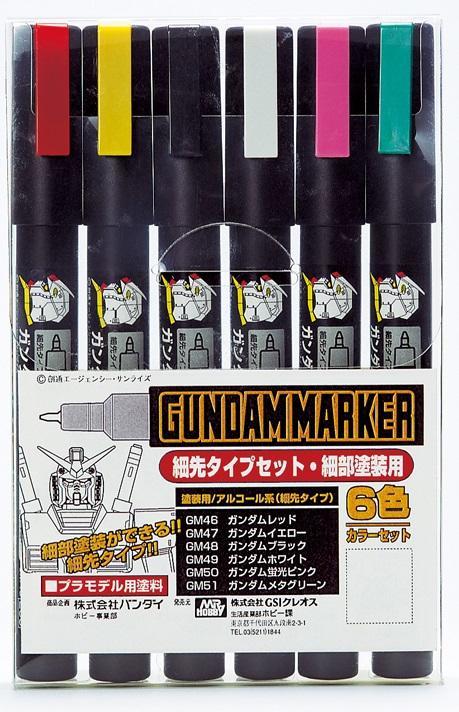 【Ym-168】GUNZE 鋼彈專用 細頭 細部塗裝專用 6色 六色套裝組 GMS-110 (GMS110)