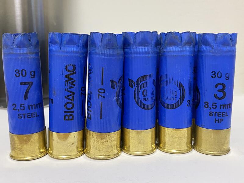 12GA Bio 藍色銅底板,已擊發霰彈殼