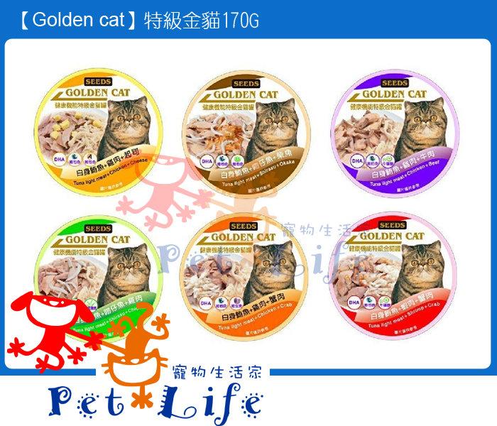│4箱免運│【Pet Life 寵物生活家】台灣惜時SEEDS貓罐 - Golden cat特級金貓大罐170G 24罐