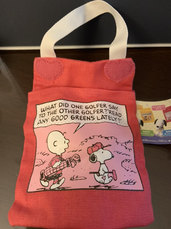 Snoopy史努比扭蛋轉蛋可愛粉紅色收納小布袋