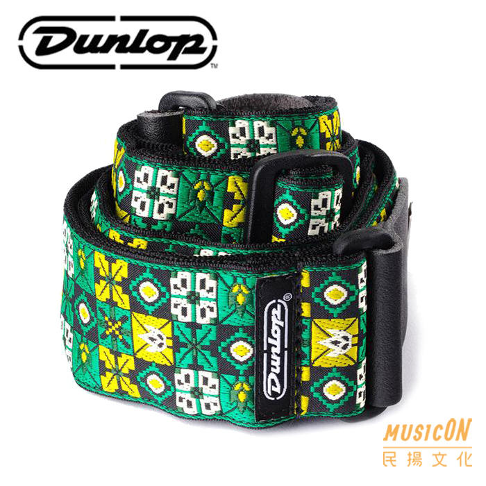 【民揚樂器】背帶 Dunlop D6701GN 綠色織花 D67-01GN Jacouard 美國製