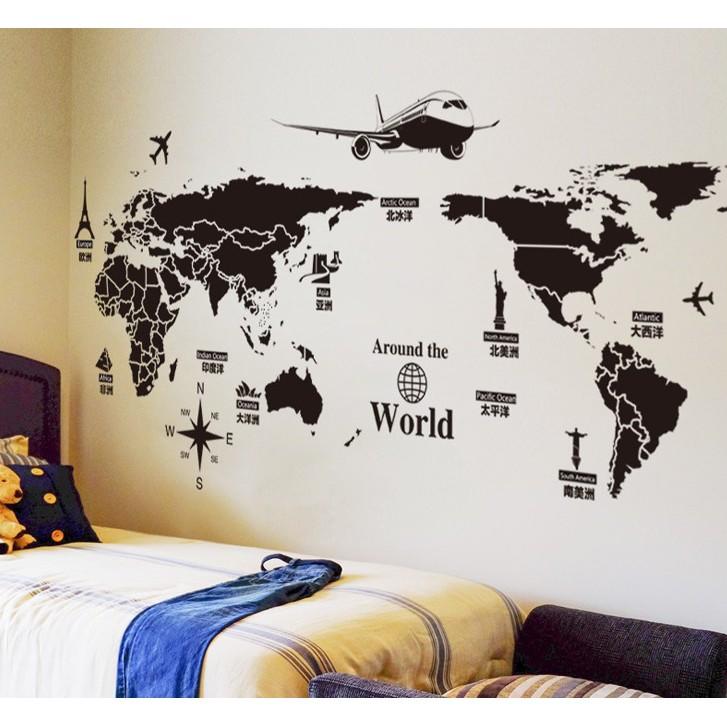 壁貼牆壁貼紙臥室房間宿舍大學生北歐牆上裝飾品世界地圖_☆找好物FINDGOODS☆