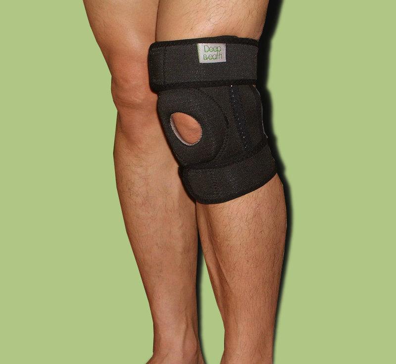 【DeepBreath】運動用品護具A1-502奈米竹炭調整型單側條短護膝『附２支彈簧條』 @935/雙