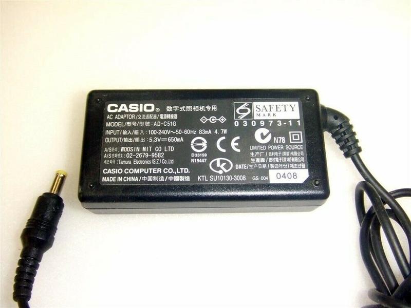 二手良品 CASIO 原廠充電器 AD-C51G 5.3V 650mA 15