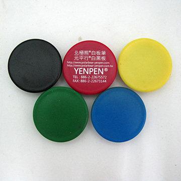 【利多文具】玻璃白板專用磁鐵 3.8公分 釹鐵硼磁鐵 強力磁鐵 紅黃藍綠黑白6色