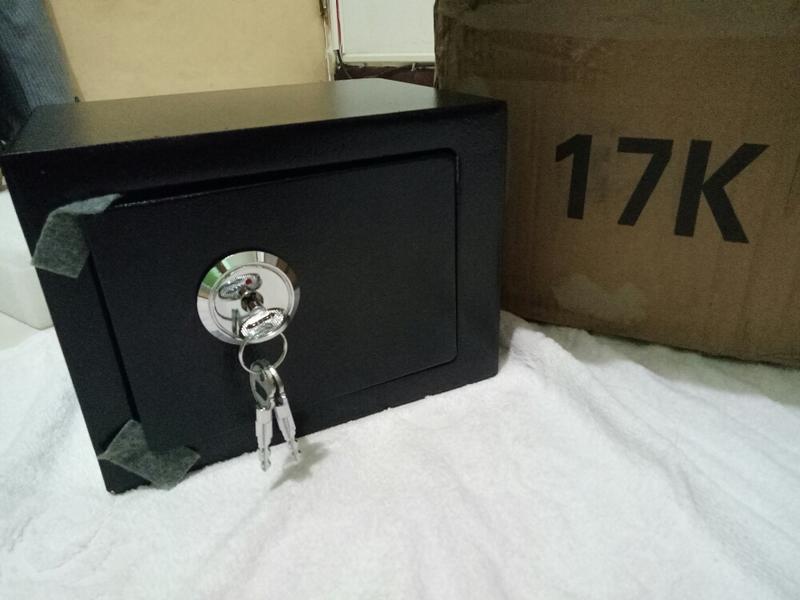 新款保險箱小型家用 17K保管箱迷你保險盒防盜辦公保險櫃箱機械鎖23*17*17cm