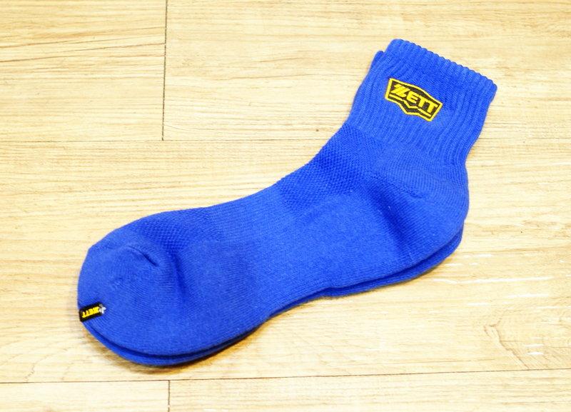 棒球世界 全新ZETT本壘版金標運動短襪~台灣製造加厚毛巾底 特價 寶藍色
