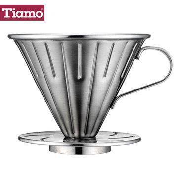 苗栗咖啡-HG5033】TIAMO 0916 V01 不鏽鋼咖啡濾杯組-附濾紙 量匙 