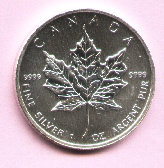 2011年加拿大5元面額" 1盎司純銀9999 "楓葉銀幣,隨便賣--(台北竹可面交)