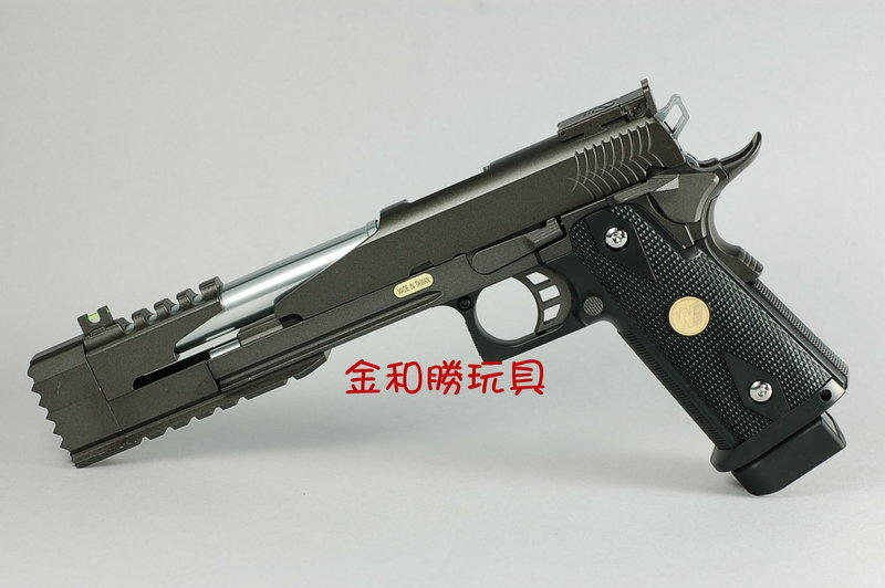 JHS（（金和勝 生存遊戲專賣））台製 WE HI-CAPA 7吋龍 黑色龍B版 瓦斯動力手槍 4231