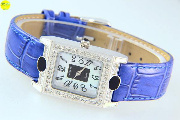 DILONGER?朗牌手錶(真品)黑瑪腦施華洛世奇水晶鑽錶(十年深海珍珠母貝)藍色!!