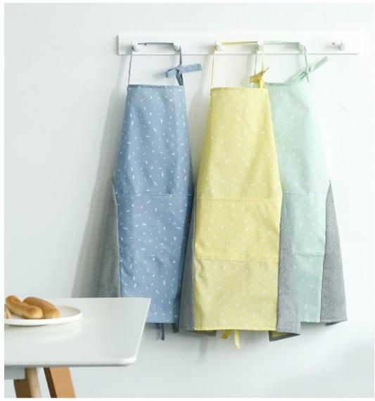 日式和風設計 布藝可擦手純棉廚房防油罩衣 煮婦可擦手布藝防油圍裙