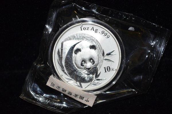 中國 紀念幣 2003 1oz 熊貓銀幣 原廠/原盒/原封裝