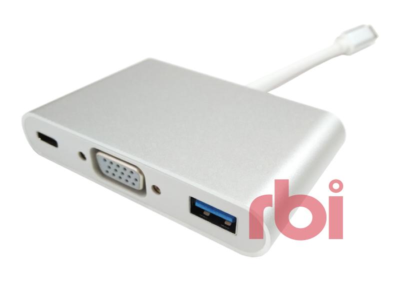 【RBI】Type-C轉VGA+USB+PD充電 轉接器 USB-C影像轉接器 Macbook EC-068B
