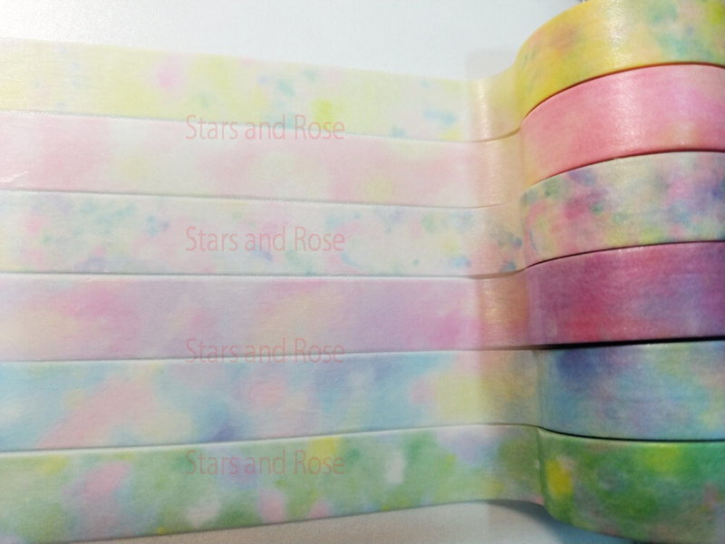 Stars&Rose ♥ (6款各分裝100cm) 日本 World Craft 和紙膠帶 水彩系列 6色組
