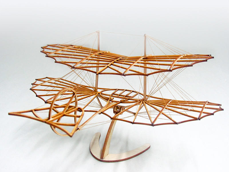 李林塔爾滑翔機Lilienthal木製經典航空器結構骨架模型組裝套件 (請先連繫確認存貨)