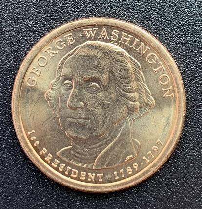 (美國錢幣)2007-D美國GEORGE WASHINGTON 美金1元金色硬幣 真幣