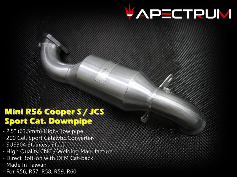 Mini R56, R57, R58, R59, R60  Cooper S / JCW專用200鉬當派排氣管